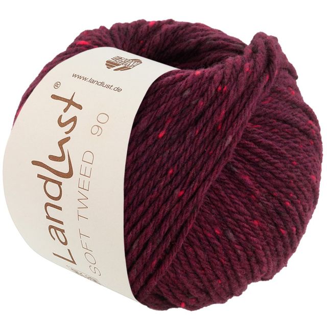 Landlust Soft Tweed 90 - Virgin Merino Wool Yarn - Burgundy Col. 23 50g Skein by Lana Grossa