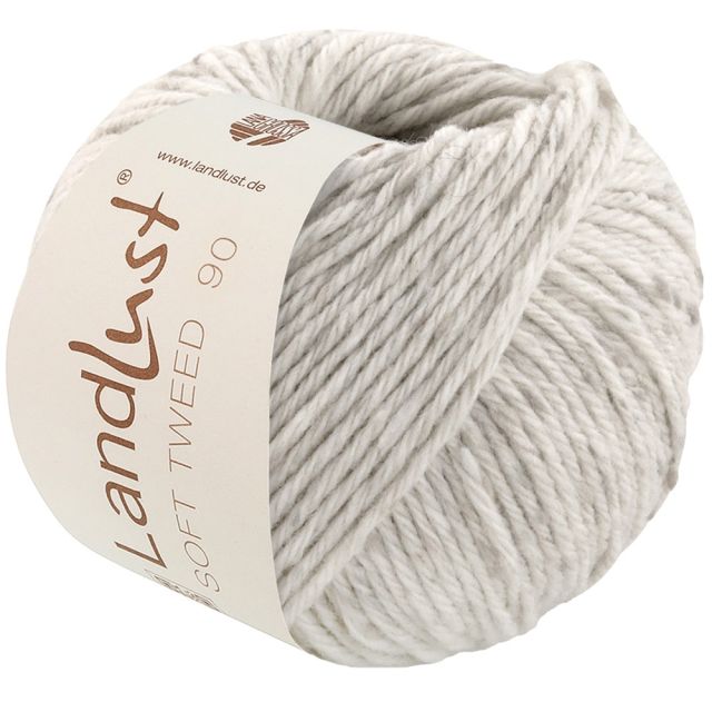 Landlust Soft Tweed 90 - Virgin Merino Wool Yarn - Silver Grey Col. 25 50g Skein by Lana Grossa