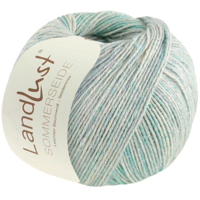 LANDLUST SOMMERSEIDE -Silk/Cotton Yarn - Turquoise/Blue Col. 121 - 50g Skein by Lana Grossa