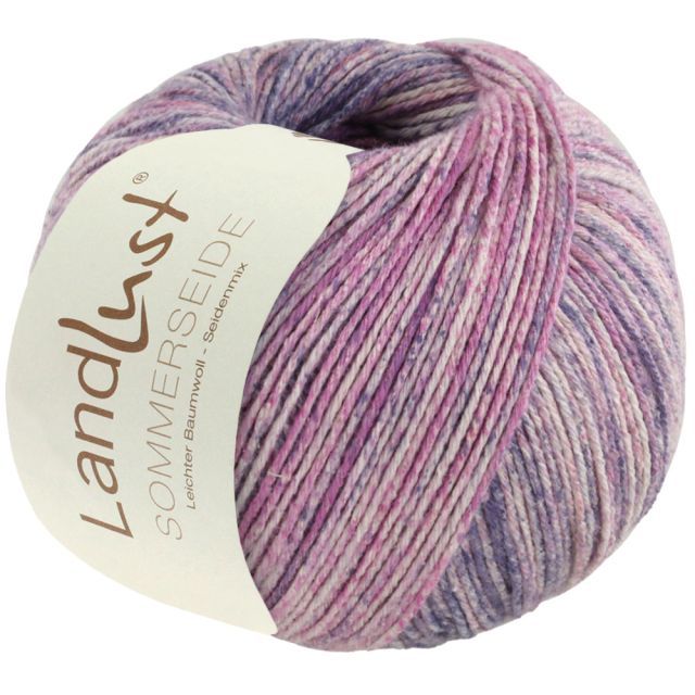LANDLUST SOMMERSEIDE -Silk/Cotton Yarn - Lilac/Violet Col. 124 - 50g Skein by Lana Grossa