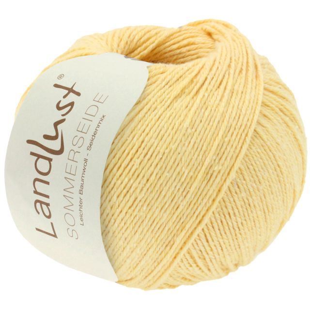 LANDLUST SOMMERSEIDE -Silk/Cotton Yarn - Yellow Col. 38 - 50g Skein by Lana Grossa