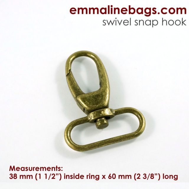 Swivel Snap Hook: 38mm (1.5") 2-pack - Antique Brass