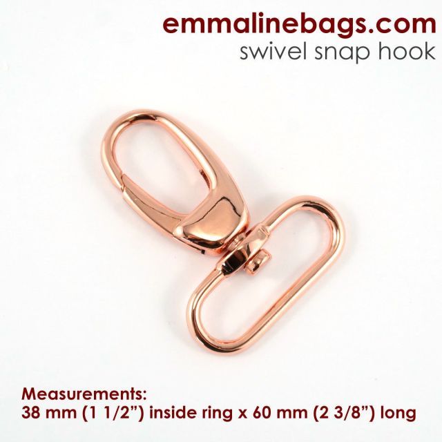 Swivel Snap Hook: 38mm (1.5") 2-pack - Copper/Rose Gold
