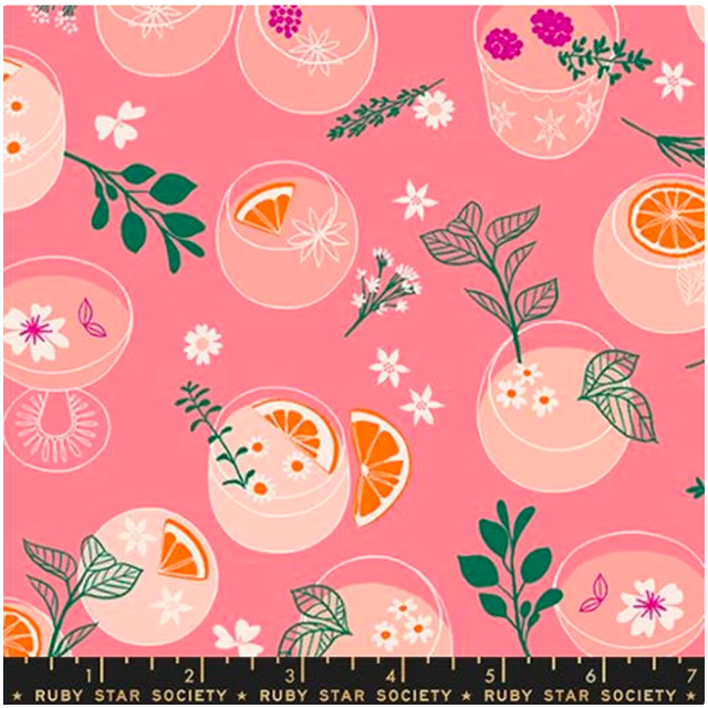 100% Cotton - Libations in Sorbet by Ruby Star Society 1/2m