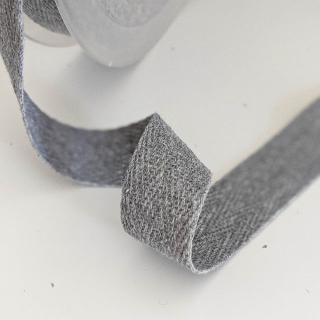 Light Grey Melange - Twill Tape - 20mm