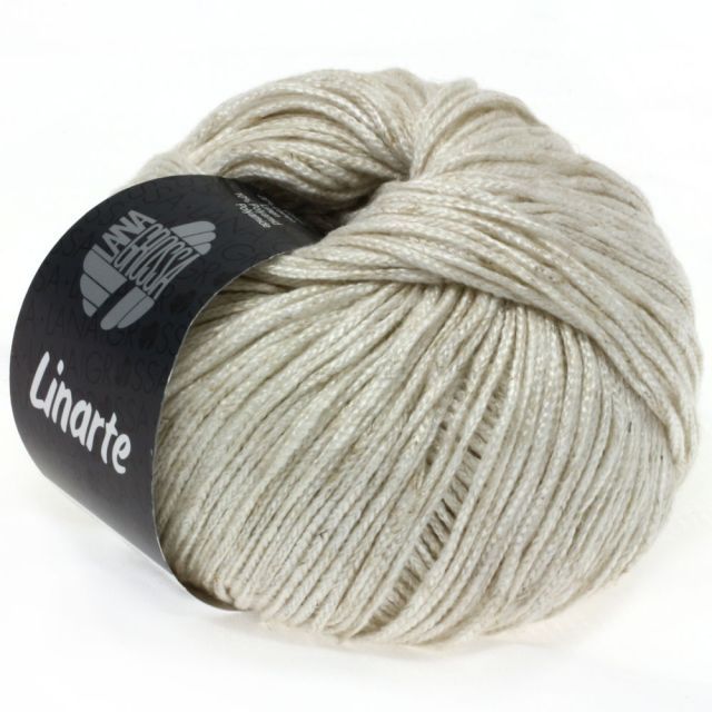 LINARTE -Modern Cotton/Linen Yarn - Ecru Col. 01 - 50g Skein by Lana Grossa