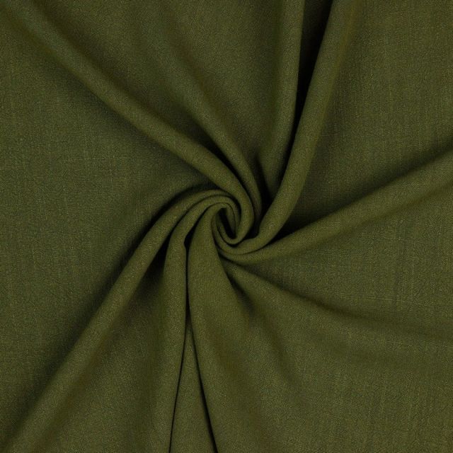 Linen Viscose Blend Textured Woven - Army Green col.22