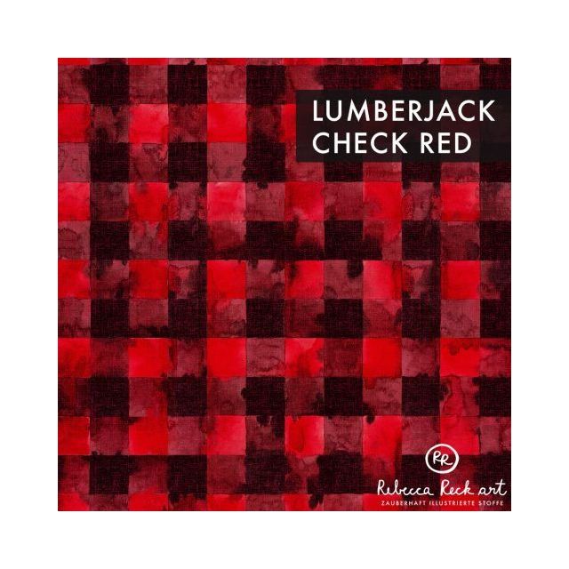 Eco Leather  - Lumberjack Check Red By Rebecca Reck (width approx. 68cm)