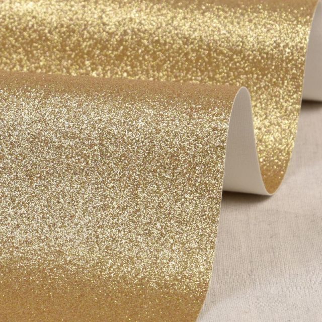 LUNA Real Glitter Vinyl -  Gold Col. 3 - 70cm x 50cm Pre Cut Panel