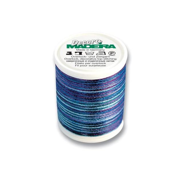 Decora No.6, col.1593 Blue Lagoon - Decorative Serger Thread 110 yd/100 m - Madeira Rayon Thread