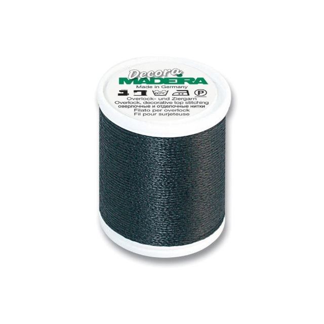 Decora No.6, col.1400 Ebony - Decorative Serger Thread 110 yd/100 m - Madeira Rayon Thread
