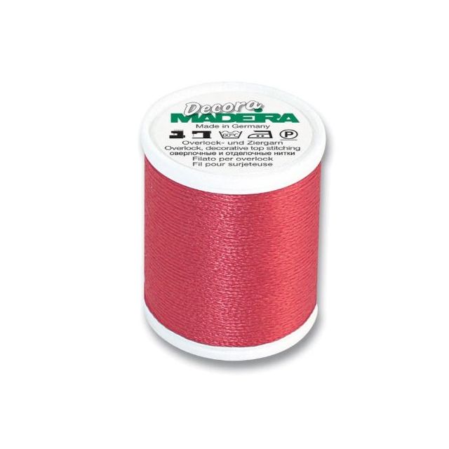 Decora No.6, col.1547 Raspberry Red - Decorative Serger Thread 110 yd/100 m - Madeira Rayon Thread