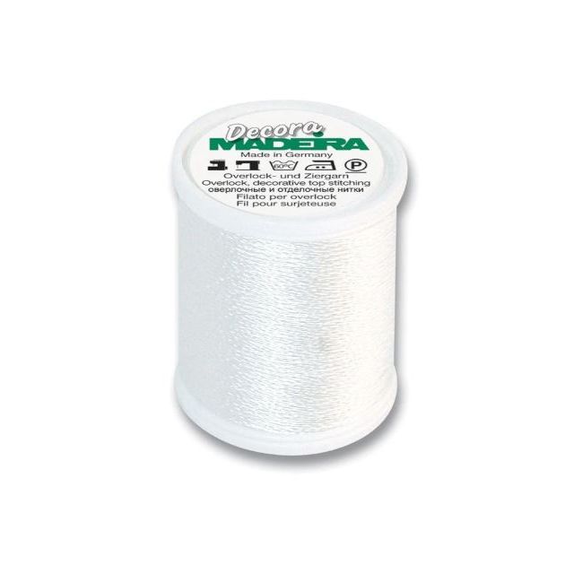 Decora No.6, col.1401 Snow White - Decorative Serger Thread 110 yd/100 m - Madeira Rayon Thread