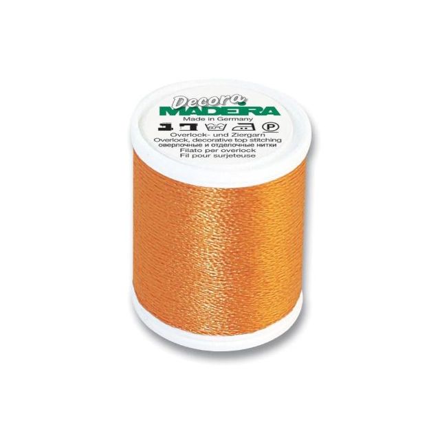 Decora No.6, col.1478 Tangerine - Decorative Serger Thread 110 yd/100 m - Madeira Rayon Thread