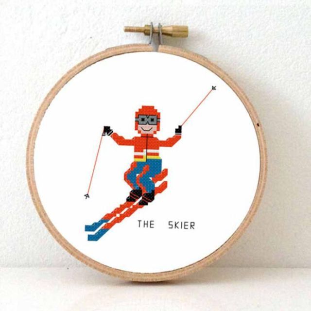 Cross Stitch Kit - Skier - m