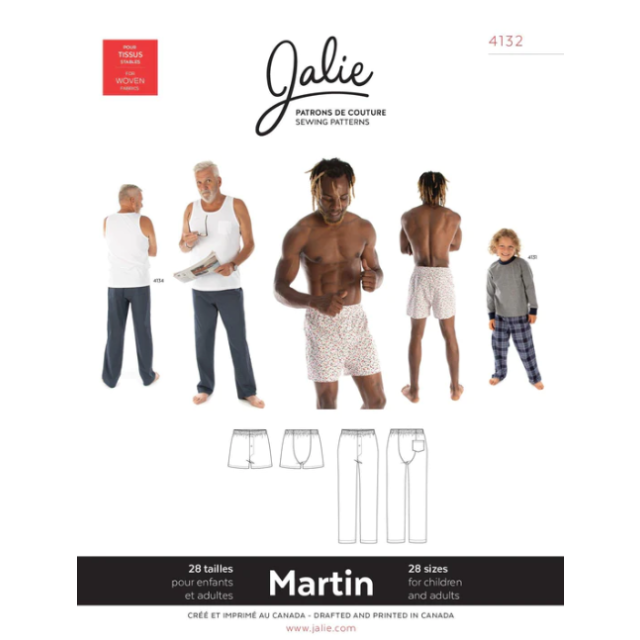 MARTIN Lounge pants and boxer shorts by Jalie #4132