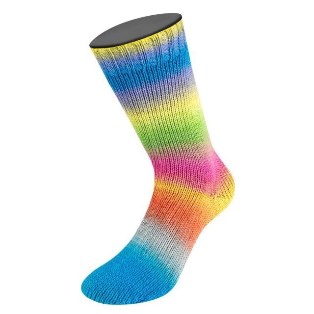 Meilenweit 100 Color Mix Multi - Col. 8006 - 100g Skein Non-Plied  Sock Yarn by Lana Grossa