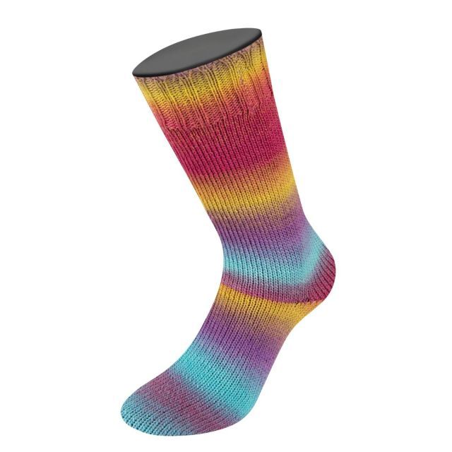 Meilenweit 100 Color Mix Multi - Col. 8011 - 100g Skein Non-Plied  Sock Yarn by Lana Grossa