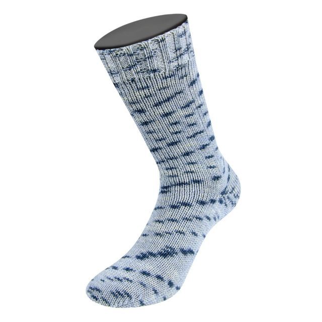 Meilenweit 100 Denim Mix Blue - Col. 4603 - 100g Skein 4ply Sock Yarn by Lana Grossa