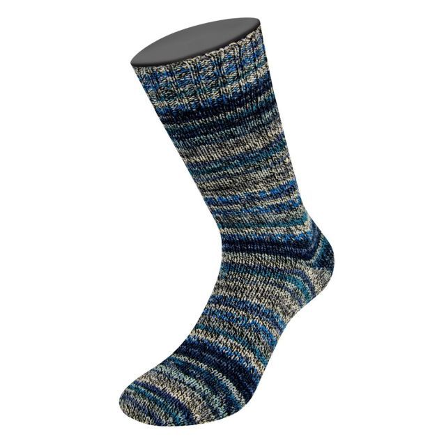 Meilenweit 100 Denim Mix Blue  - Col. 4608 - 100g Skein 4ply Sock Yarn by Lana Grossa