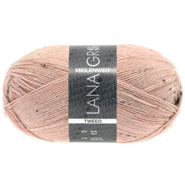 Meilenweit 4-ply Tweed - Virgin Wool/Polyamide- Rose col.149100g Skein by Lana Grossa