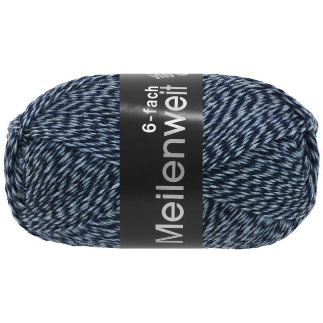 Meilenweit 6-Ply - Mouline - Dark Blue/Denim Col. 8503 - 150g Skein by Lana Grossa