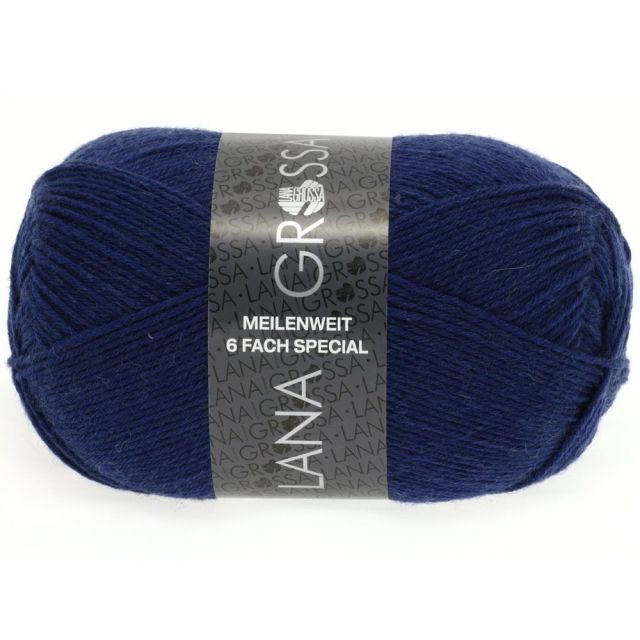Meilenweit 6-Ply - Solid - Dark Blue Col. 8962 - 150g Skein by Lana Grossa
