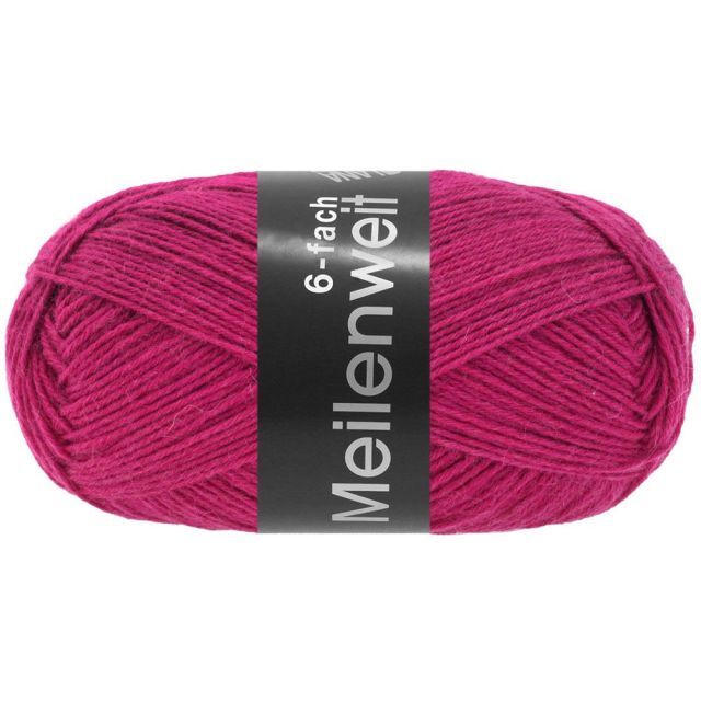 Meilenweit 6-Ply - Solid - Hot Pink Col. 9245 - 150g Skein by Lana Grossa