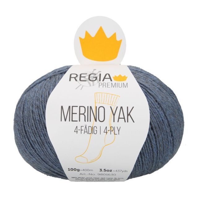 REGIA 4-Ply PREMIUM Merino Yak 100g - Jeans Melange