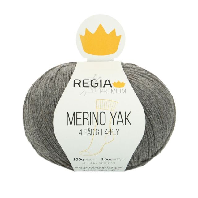 REGIA 4-Ply PREMIUM Merino Yak 100g - Pebble Grey