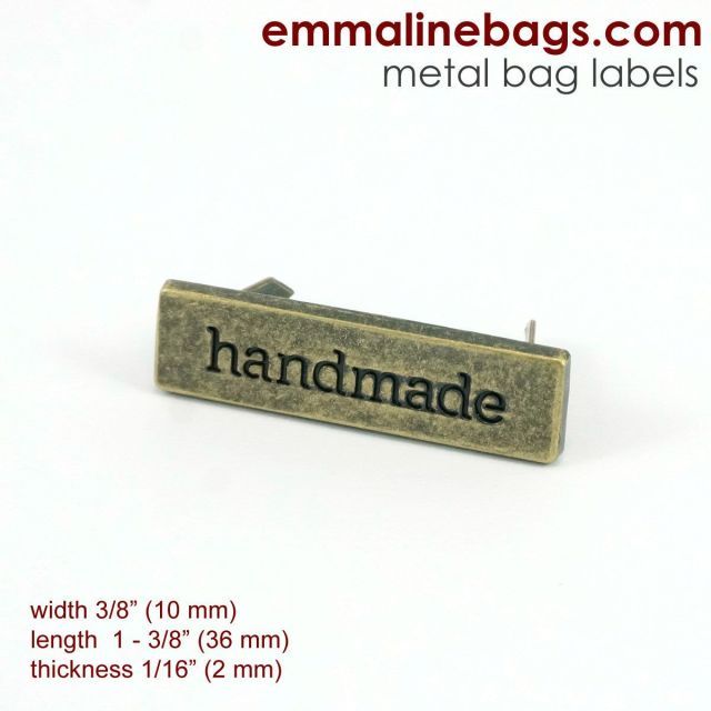 Metal Bag Label - Handmade - Antique Brass