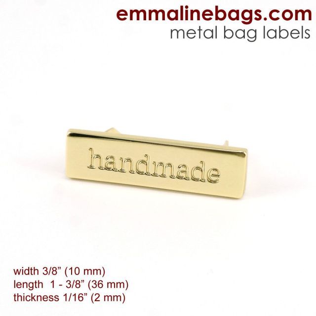 Metal Bag Label - Handmade - Gold