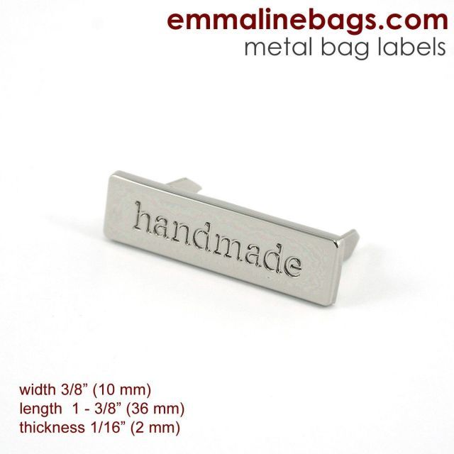 Metal Bag Label - Handmade - Nickel/Silver