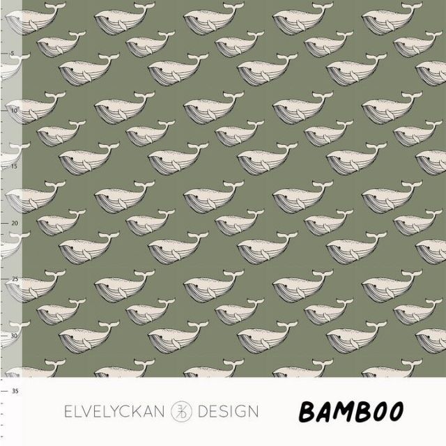 Bamboo Jersey - Mini Whales - Green (033)