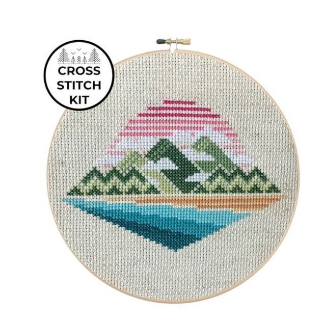Cross Stitch Kit - Misty Mountains by Pigeon Coop