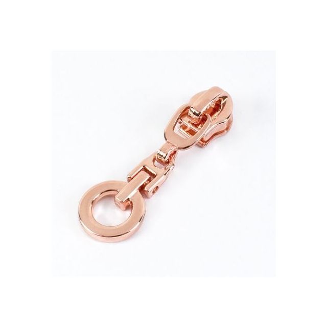 Zipper Pull #5 - Bold Circle - Rosegold (Set of 5)