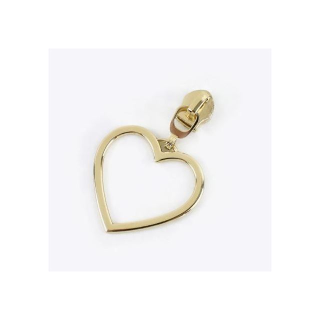 Zipper Pull #5 - Large Heart approx. 30mm - Gold (Set of 5)