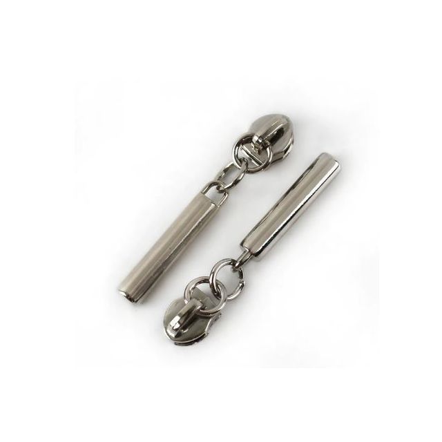 Zipper Pull #5 - Pin Dangle - Silver (Set of 5)