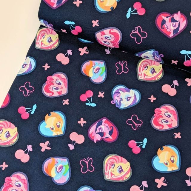 Jersey - My Little Pony - Ponies in Hearts on Navy Background  - Licensed 