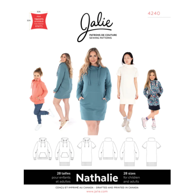 NATHALIE Wrap funnel neck sweatshirt and tunic  by Jalie #4240