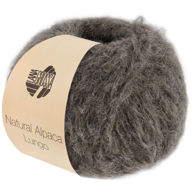 Natural Alpaca Lungo - Dark Grey Col. 021 - 50g Skein by Lana Grossa