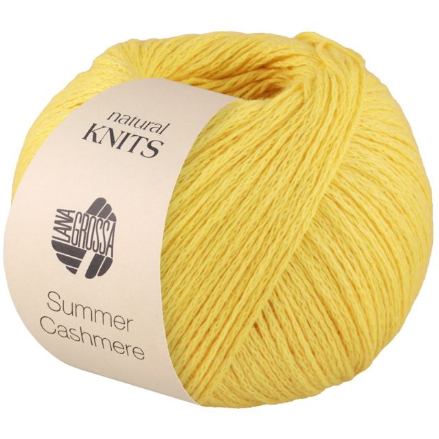 SUMMER CASHMERE chainette yarn - Lemon Yellow Col. 17 -  50g Ball by Lana Grossa