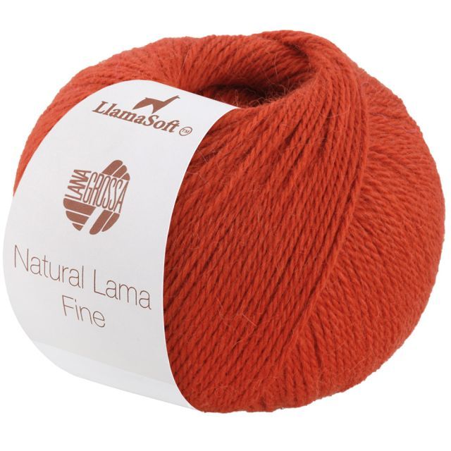 NATURAL LAMA FINE 50g Skein Color. 104 Rust Orange - LANA GROSSA