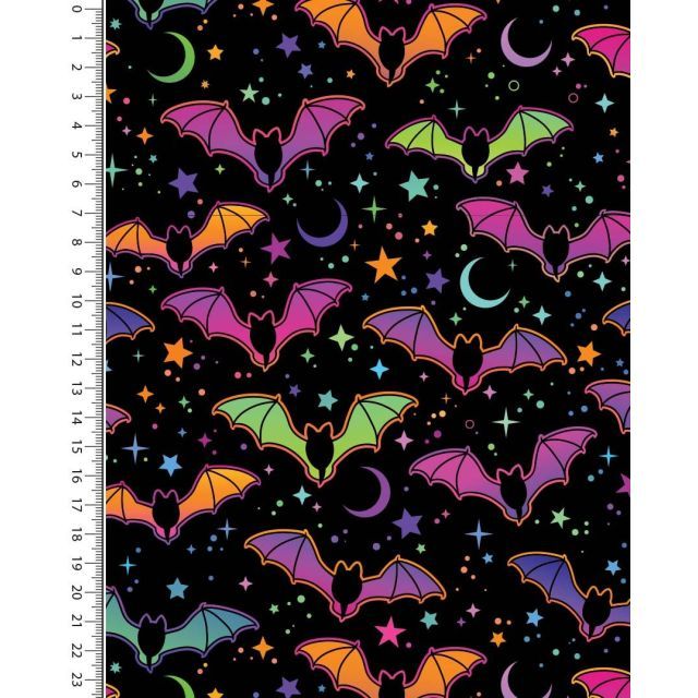 Neon Bats and Stars on Black - Jersey