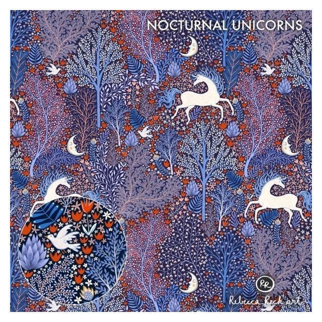 Premium Athletic/Swim Knit- Nocturnal Unicorns by Rebecca Reck