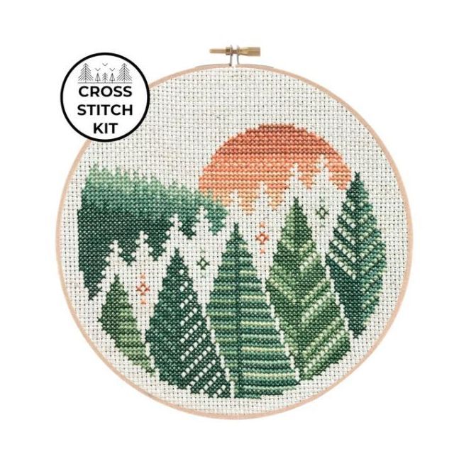 Cross Stitch Kit - Northern Forests by Pigeon Coop
