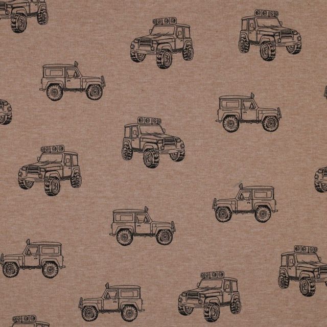 Off-Road Car - Jersey Knit Fabric - Taupe Melange