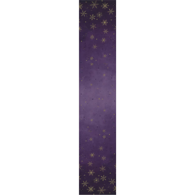 100% Cotton - Flurries Aubergine (224) - Ombre with Gold Metallic Snowflakes by Moda per 1/2m