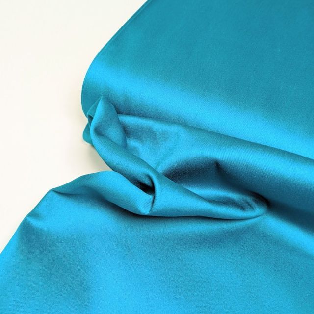 Cotton Sateen With Stretch - Solid - Ocean Blue