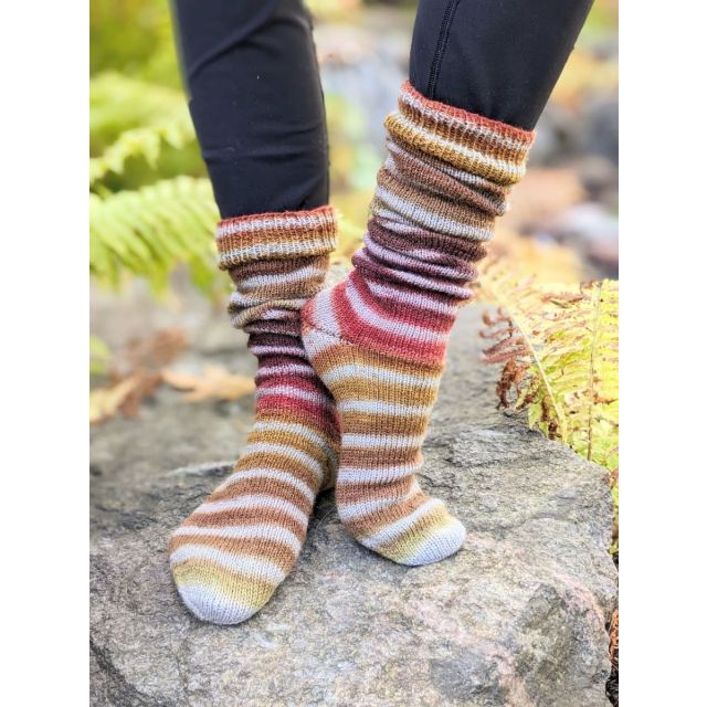 Paint Socks by Woolly Hugs - Made with Mulesing Free Virgin Wool - Col. 202 Curry/Brown - 100g